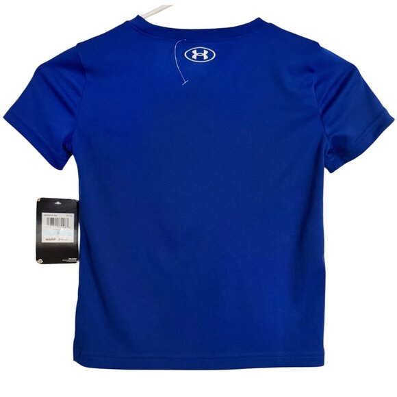 Under Armor Kids Size 5 Youth NWT Logo Short Sleeve $40 Blue Short Sleeve Small - Picture 2 of 5